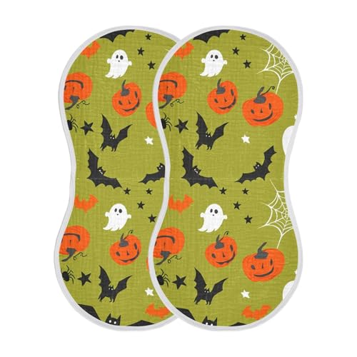 Baby Burp Cloths, Soft Absorbent Burping Cloths for Babies, Cotton Milk Spit Up Rags, Large Size for Newborns, Baby Boys and Girls (Cute Jack-o'-Lanterns)2