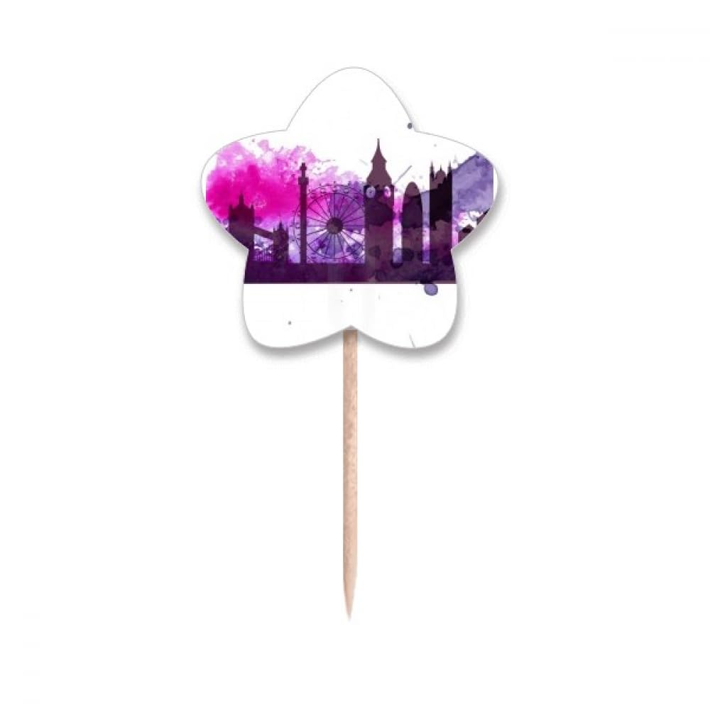 Cure-dents à l'aquarelle violet motifs étoiles design London UK