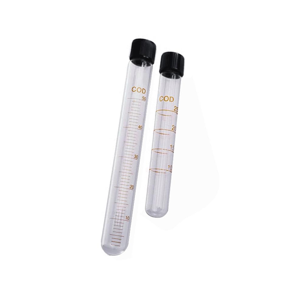 Szklane probówki testowe o pojemności 10 ml/15 ml/25 ml z nakrętką i skalą do badania ChZT — odporność na wysoką temperaturę do 165°C(25mL 10PCS)