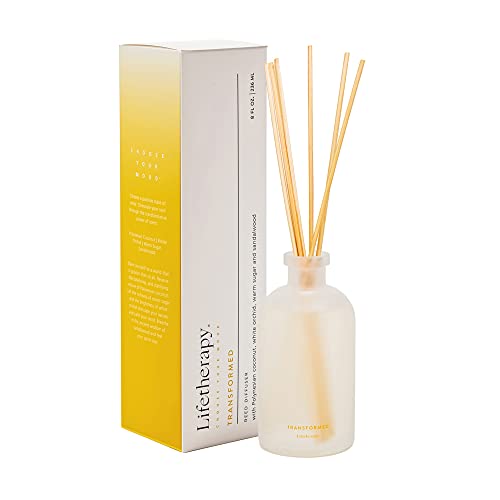 Lifetherapy Transformed Reed Diffuser, 8 oz - Inspiring Fragrance Scent, Natural Essential Oils, Ideal for Home or Office