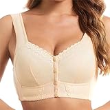 Syeelopri Front Closure Breathable Bra for Seniors (Beige,38)