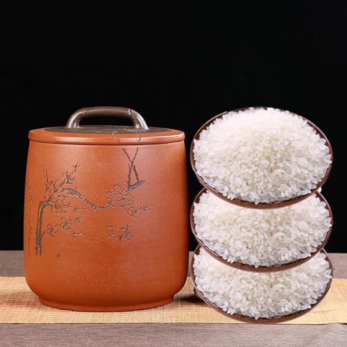 Seau à riz en céramique noble avec couvercle au design intemporel