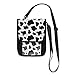 ALAZA Black And White Cow Print Small Crossbody Wallet Purse Cell Phone Bag Rfid Passport Holder with Credit Card Slots