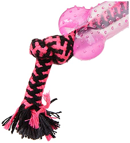 Western Pet PET-3002 Brinquedo para Cão Osso com Corda, Rosa/Amarelo/Laranja/Verde