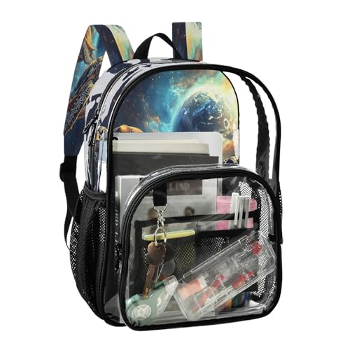 Clear Backpack for School Two Turtle Earth Transparent Bookbag for Girls See Through PVC Boy Backpacks2