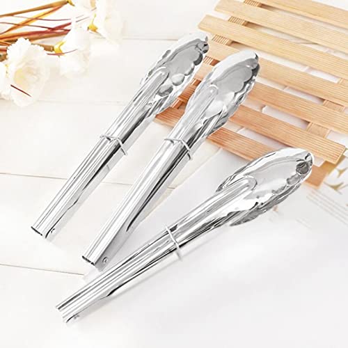 MRKU Pinzas de Acero Inoxidable para cocinar, 1 Pieza, para Asar, ensaladas, Pasteles, postres, Servir Alimentos, Pinzas para Hornear Alimentos