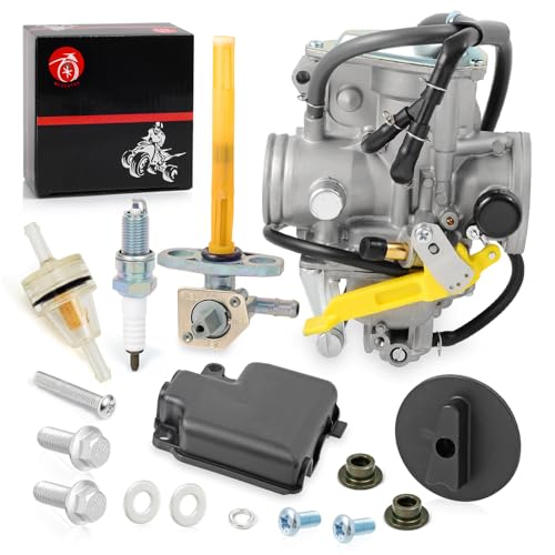 Image of Carburetor & Fuel Valve Petcock W /Lever For Honda TRX400EX Sportrax 400EX TRX400X 1999-2014 Carb