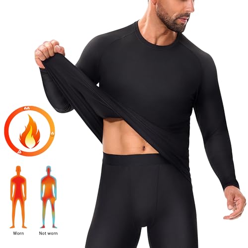 Thermal Underwear for Men Long Johns Fleece Lined Base Layer Quick Dry for Cold Weather2