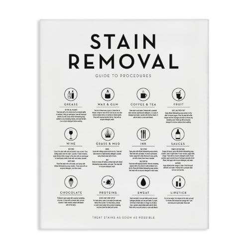 Stupell Industries Laundry Stain Removal Guide Helpful Symbols Chart, Design by Lettered and Lined, 16 x 20