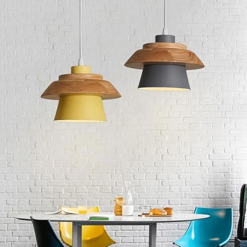 Lustre macaron E27 et suspension créative en fer d'art vert pour restaurant