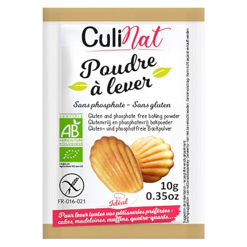 CULINAT - Poudre à lever sans phosphate sans gluten 8x10g - Vente à l'unité - meilleure offre