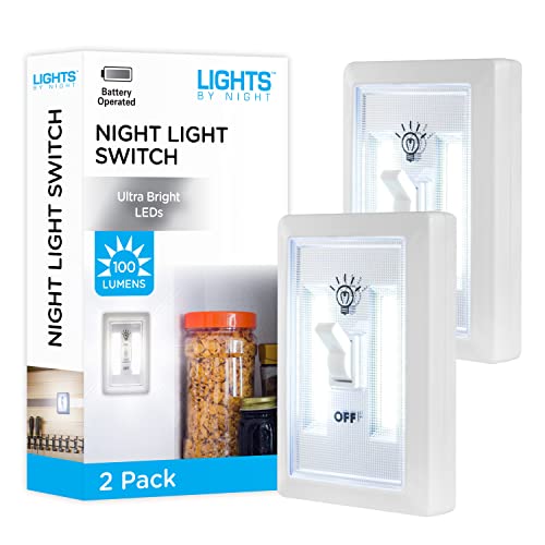 Lights By Night Wireless Led Light Switch, 2 Pack, Battery Operated, 100 Lumens, Tap Light, Portable Light Switch, Wireless, Stick-On Light, Perfect For Closet, Basement And More, 70943 #TOP25