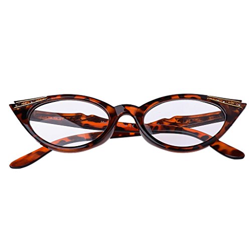 fogun Lectura Gafas Mujer con lentes ojo de gato Vintage Retro calidad clásica vollrandbr Ille Marco de plástico con grosor marrón leopardo 2.5