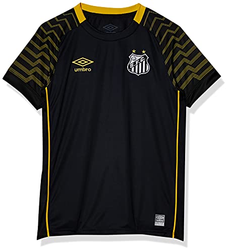 Camisa Goleiro Santos Oficial 2021, Umbro, Junior, Preto/Amarelo, 8