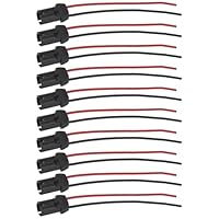 ECSiNG 10 Stück 12 V 24 V T10 Vorverdrahtete Push-Auto-Glühbirnenfassungen Lampenfassung Anschlussverlängerung für W-5W W3W 501 194 LED-Reparatur Armaturenbrett Parkplatz
