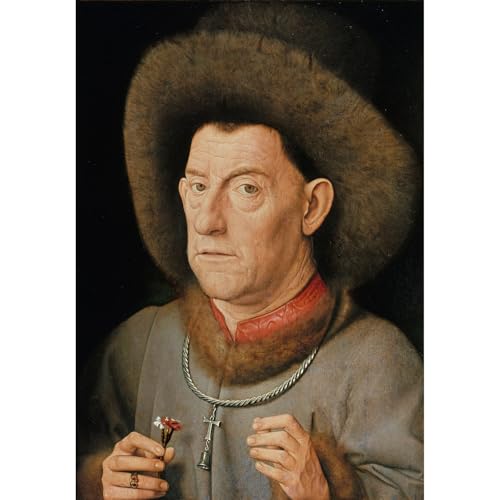 Jan van Eyck Homme avec roses poster géant pour sublimer la décoration murale du salon