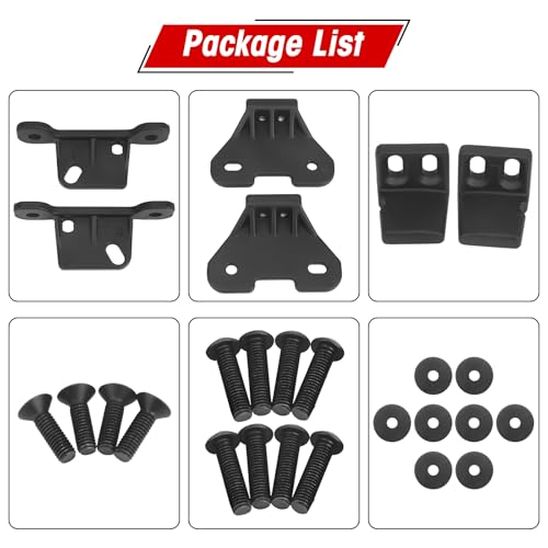 AotoParts Hard Top Mounting Bracket Kits Compatible with Jeep Vehicle 2018-2024 Wrangler JL Gladiator JT, Complete One Set Steel Hardtop Install Brackets by AotoParts - Image 6