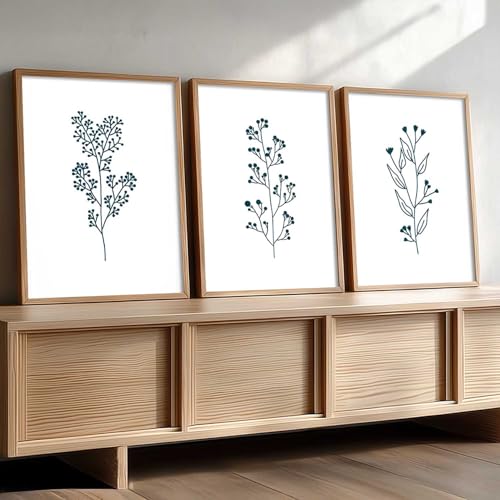 Image of kotart Botanical Art Home Decoration Painting | Floral Aesthetic Paintings With Frame For Living Room Bed Room Hotel Wall Decor Digital Reprint Set of 3 (10X13 inch)