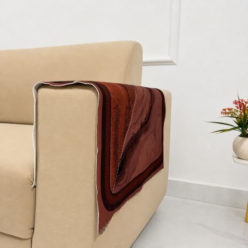 Image of Homerz Premium 'Luxe Series' Holland Velvet Sofa Cover | Smooth Finish | Anti-Skid Fleece Backing | Soft Touch Couch Seater Protector for Living Room Dustproof (Urban Dune, 2 pc Armrest, Armrest)
