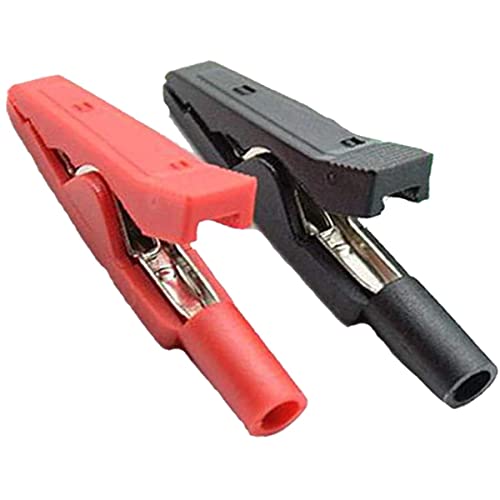 Image of 4sets Insulated Mini Test Alligator Clip 2mm Red Black Insulated Safety Multimeter Test Leads Alligator Clips Plug Connectors Heavy-Duty Insulated Alligator Clips