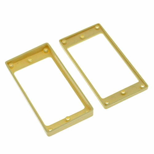 Dopro Set of 2 Plastic Humbucker Pickup Ring Pickup Mounting Frame Flat Bottom 35 for Neck and 79 for Bridge Pickup Cream - Image 2