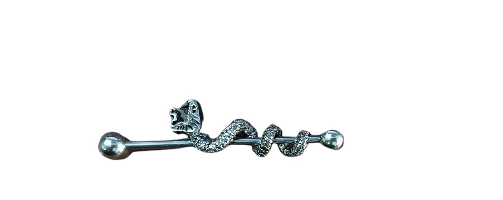 ITT Silver Stud Piercing 35mm,Gauge 1.6mm Silver Plated Surgical Stainless Steel Industrial Barbell Unisex Earring Cobra Snack Style (B09LQV3L34) Amazon Price History, Amazon Price Tracker