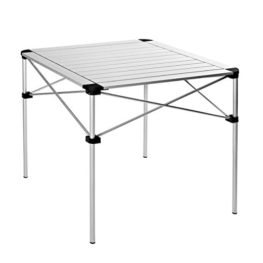 KingCamp Camping Table Folding Aluminum Roll Up Top Collapsible Lightweight Portable Compact Camp Table Weatherproof and Rust Resistant for Outdoor Picnic Cookout