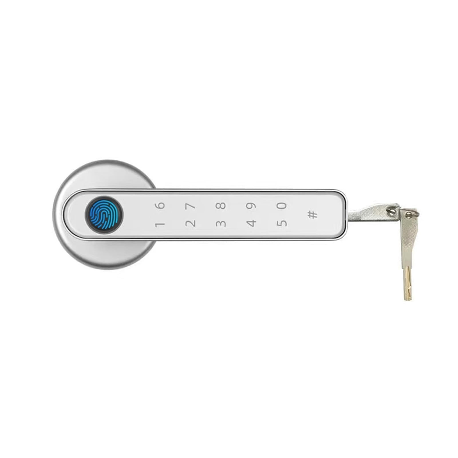 JVDDI Smart Door Handle, Door Locks Biometric Fingerprint Locker Smart Entry Home Handle APP Unlock Digital Intelligent Lock(Silver)