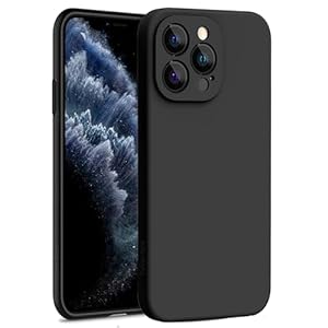 Cyber-Tech Silicone Case for iPhone 11 Pro 5.8-Inch, Silky-Soft Touch Protective Phone Case, Thin Fit Shockproof Cover with Microfiber Lining (Black)