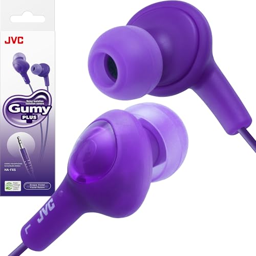 JVC HAFX5V Gumy Plus Inner Ear Headphones (Grape Violet)