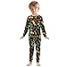 Baby Boy Girl Colorful Pineapples Black Footless Clothing Set Fall Outfit 18M