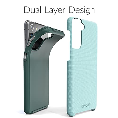 Image of Crave for Galaxy S21 Plus Case, Shockproof Protection Dual Layer Case for Samsung Galaxy S21 Plus, S21+ 5G (6.7 inch) - Aqua