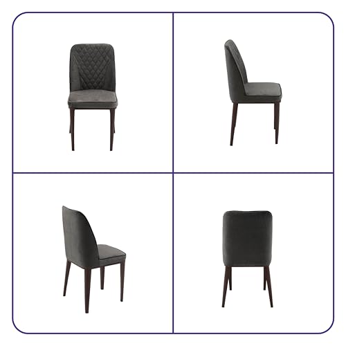 Image of Wakefit Venza Metal Dining Chair - Charcoal Grey