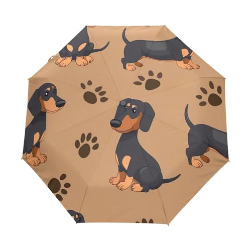 Parapluie pour la pluie teckel compact qui s'ouvre d'une seule main