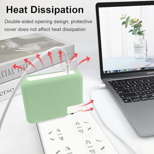 Image of Techmount Silicone Protective Cover for 29W /30W /35W MacBook Adapter Compatible with MacBook Air M2 M1 13 inch Models A2681 A2337 A2179 2020 (NOT FIT with Any Other Adapter) (Light Green)
