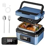 Yofidra Cordless Electric Heated Lunch Box: Self Heating Lunch Box with 10000mAh Battery, Timer & Temperature Control 220°F, 1.5L Portable Food Warmer for Adults, Men & Women in Office Outdoor Blue