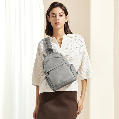 Image of CLUCI Sling Bag for Women Leather Women's Backpack Small Convertible Backpack Purse Crossbody Bag for Travel