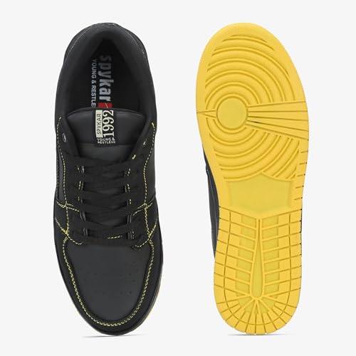 Image of Spykar Gry Men Black-Grey Urban Lace Up Sneaker