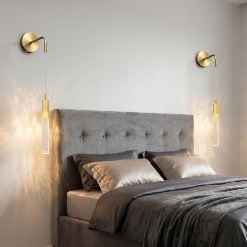 Aplique de pared LED de cristal con forma de gota de agua para iluminar el salón 2