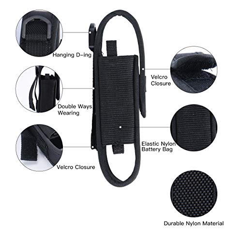 Image of WUBEN Flashlight Holster LED Tactical Flash Light Nylon Pouch Holder Belt Adjustable Heavy Duty Carry Case 5.5 inchx1.2 inch (Flashlight not Included)