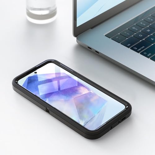 Image of Case for Galaxy A55, Heavy-Duty Tough Rugged Shockproof Drop Protective Cover Cases for Samsung Galaxy A55, Black