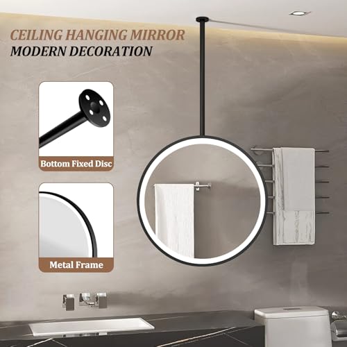 Miroir de plafond circulaire LED pour résoudre le manque de place et d'éclairage