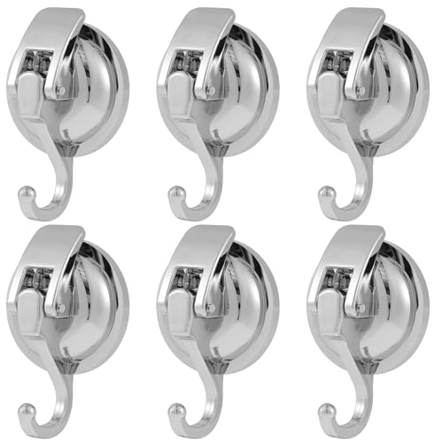 Shuiling 6個入り/8個入り フック 吸盤 真空吸盤フック 強力 お風呂 キッチン トイレ 浴室 玄関用 防水 耐荷重6.8kg ガラス・タイル対応 (6個入り)