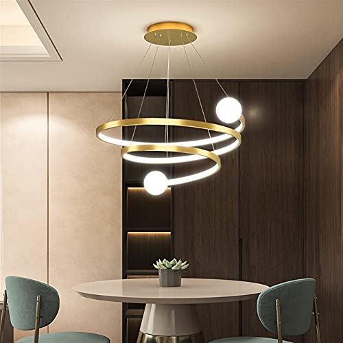 Plafonnier LED et lampe suspendue variable avec télécommande de salon moderne