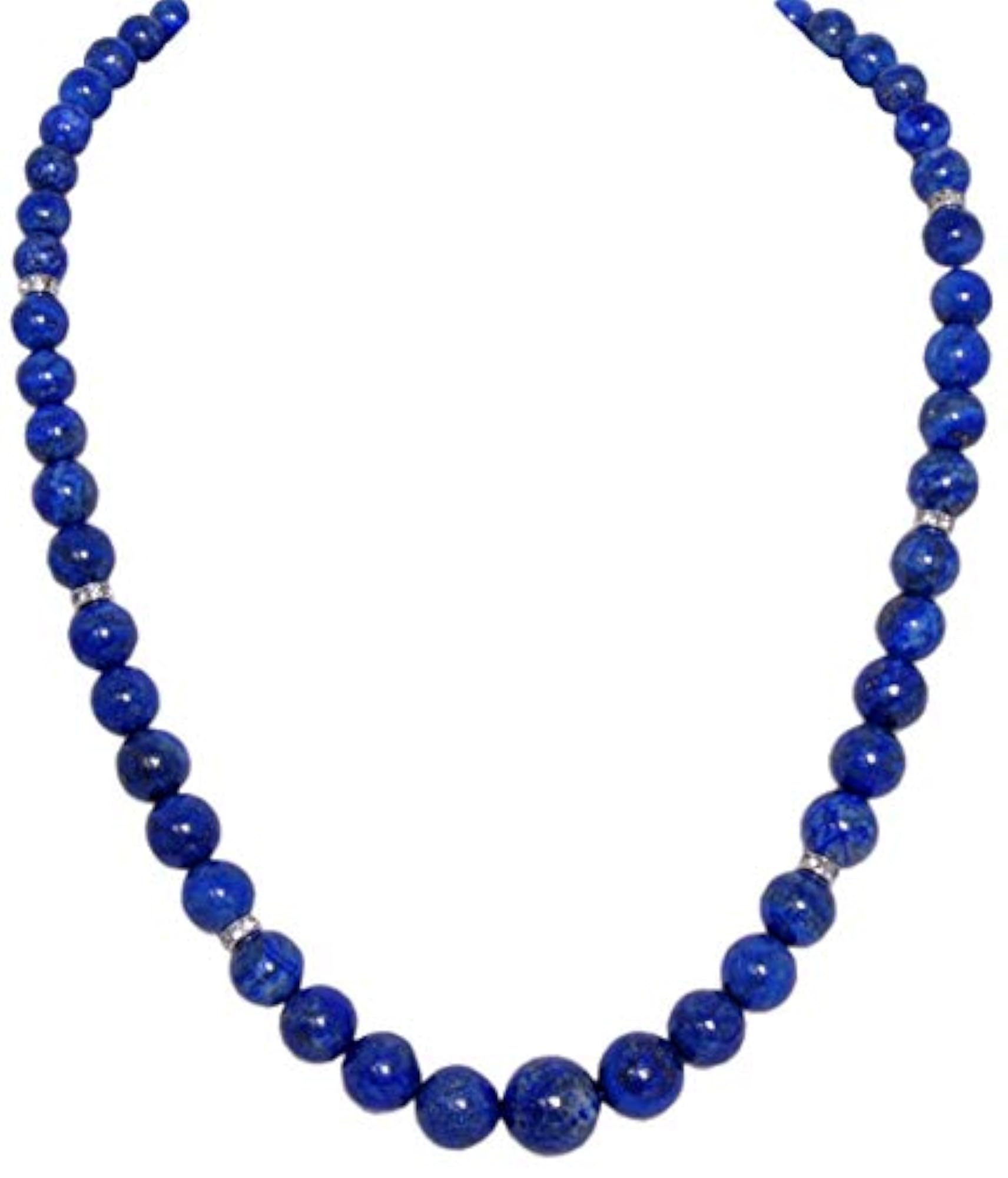 Jaipur Lapis Lazuli Gemstone Round Ball Shaped Bead Strand