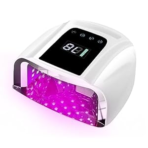 96W Rechargeable UV LED Nail Lamp, Portable Cordless UV Light for Nails with LCD Display Auto Sensor, 4 Timer Setting and Smart Sensor Nail Dryer,Nail Cure Light with Removable Bottom(White)
