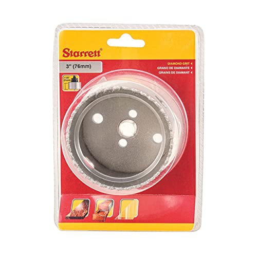 Starrett Diamond Grit Hole Saw - Ideal For Drilling Small Diameter Holes - 3" Diameter, 1-5/8" Cutting Depth, 5/8-18 Thread Size, Xa2/Xa10 Arbor Type, Silver - Kd0300-N #TOP6