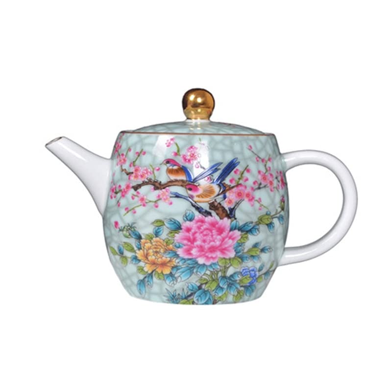 Tetera de cerámica, Juego de té de Kung Fu, Tetera Individual de Porcelana Azul y Blanca, Tetera pequeña con patrón de Flores para el hogar