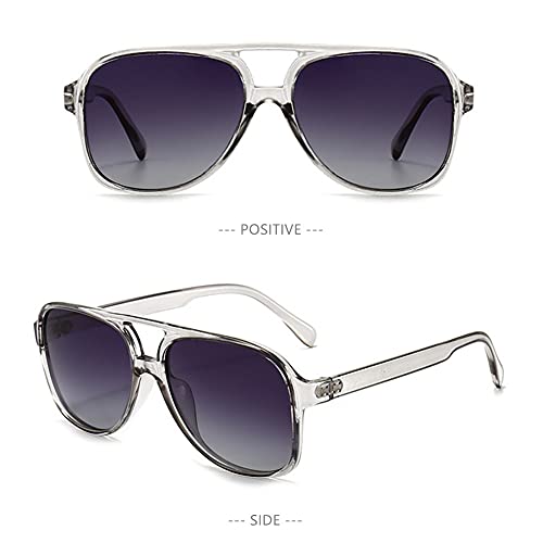 Image of LASPOR Polarized Aviator Sunglasses for Women Men 70s Vintage Retro Glasses Large Frame Plastic Shades UV400