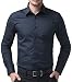 PAUL JONES Mens Casual Slim Fit Dress Shirts Navy Blue(S)